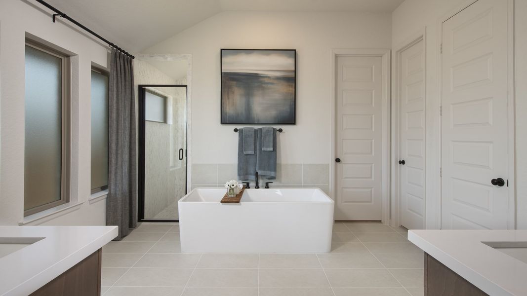 Furnished interior in a model home at Haby Hill 50' in San Antonio (Image 8). Furnished interior in a model home at Haby Hill 50' in San Antonio (Image 8).