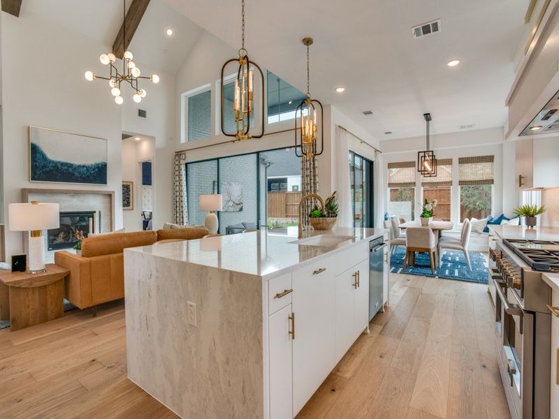 Furnished interior in a model home at Windsong Ranch 61' Series in Prosper (Image 12).