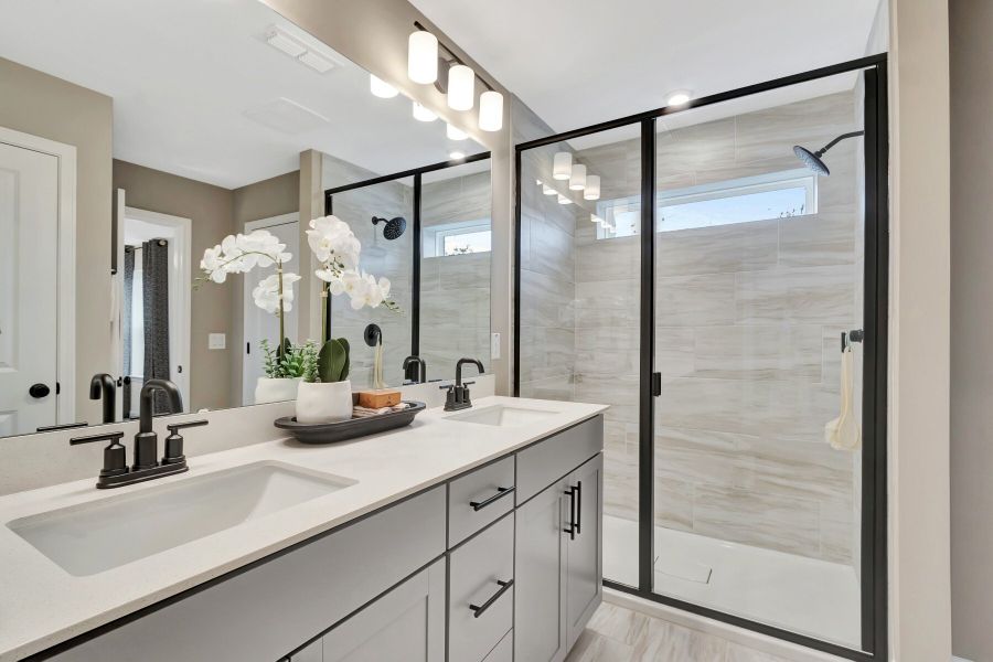 Furnished interior in a model home at Carpenters Pointe in Cary (Image 9).