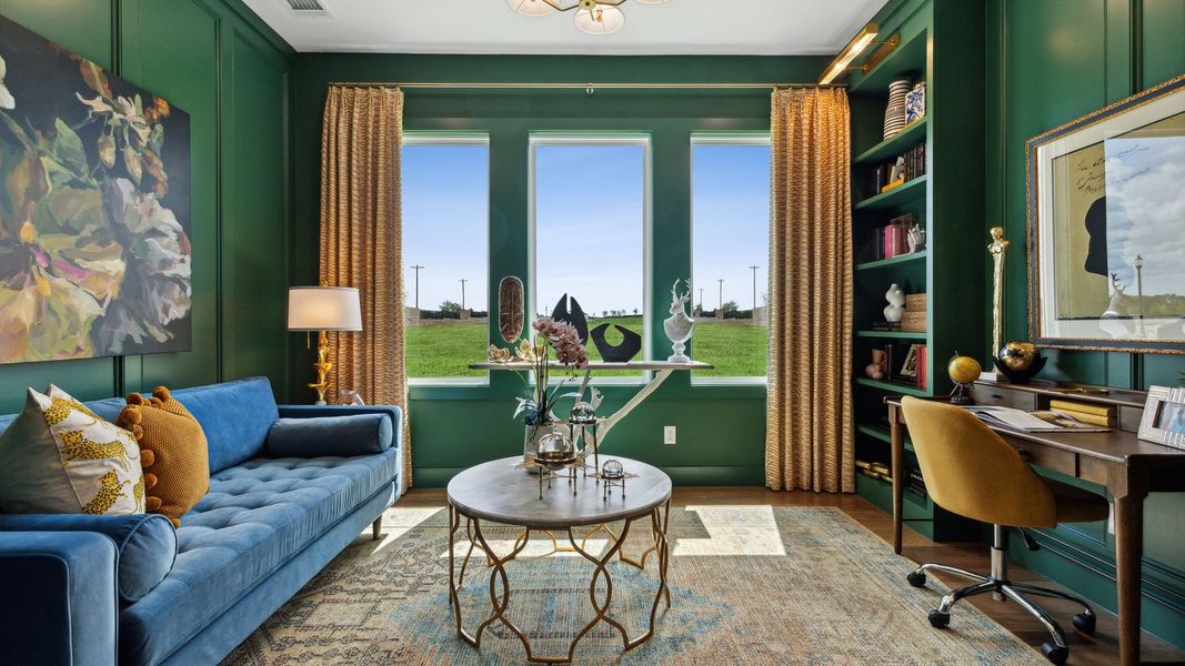 Furnished interior in a model home at Windsong Ranch 71' Series in Prosper (Image 11).