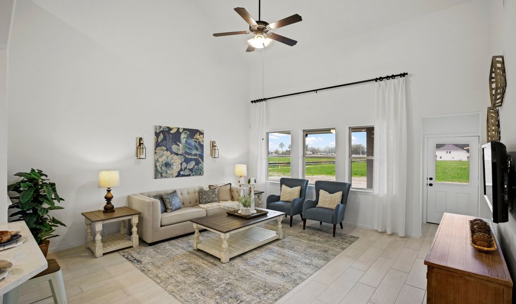 Furnished interior in a model home at The Landing in New Caney (Image 4).