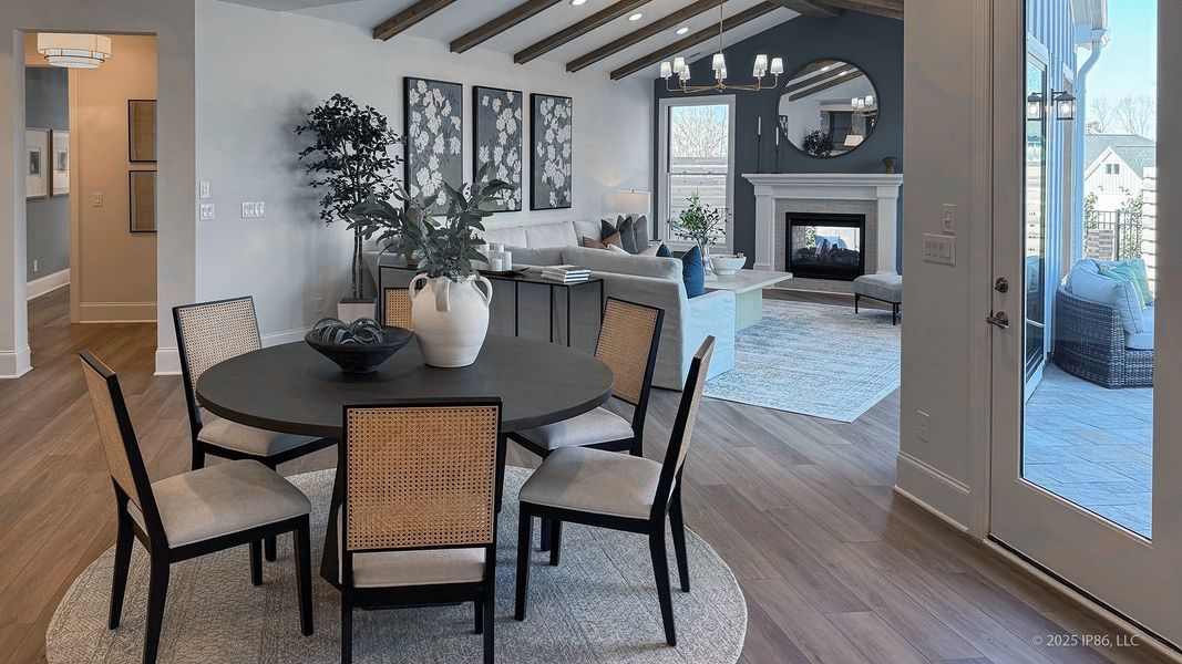 Furnished interior in a model home at The Courtyards at Lake Davidson in Mooresville (Image 28).