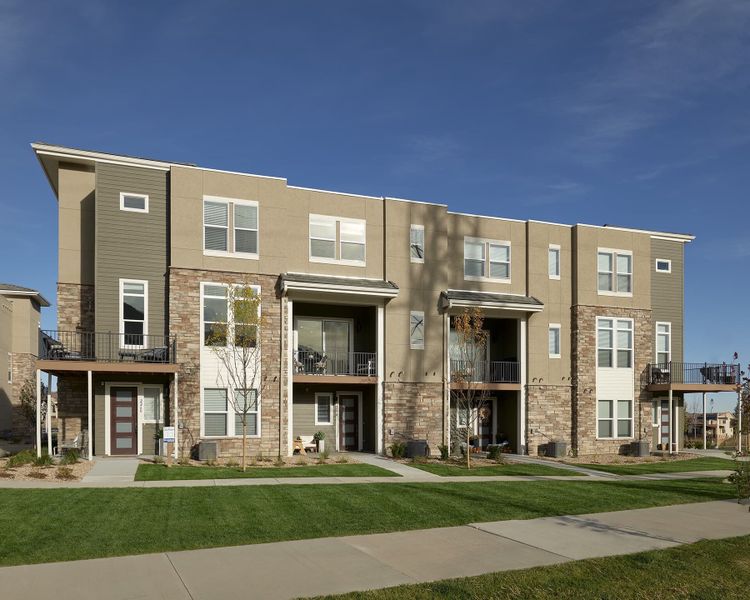 Front exterior of a home in the Cadence at Solterra community, located in Denver, CO (Image 9).