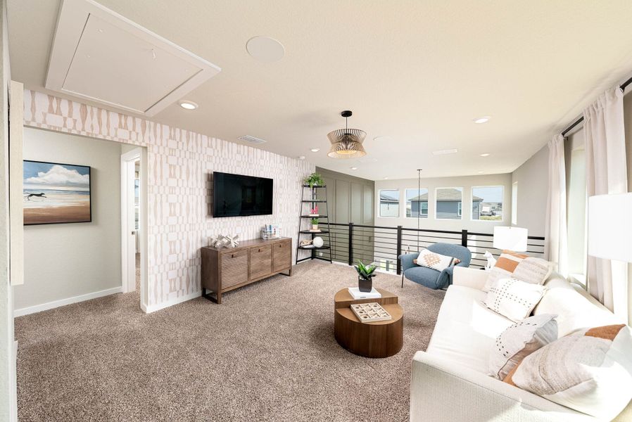 Furnished interior in a model home at Talley Fields in San Antonio (Image 33).