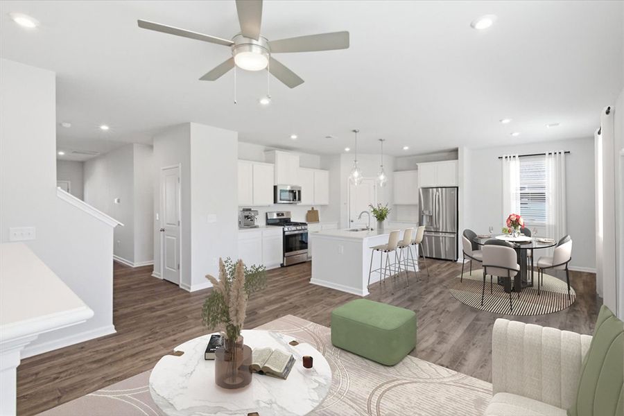 Furnished interior in a model home at Oakhurst Single Family Homes in Woodruff (Image 18). Furnished interior in a model home at Oakhurst Single Family Homes in Woodruff (Image 18).