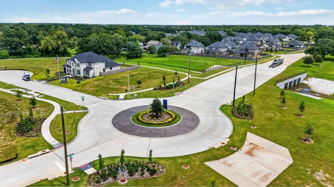 Aerial view of the Friendswood Trails 60' Homesites community in Friendswood, TX, showing layout and nearby surroundings (Image 11).