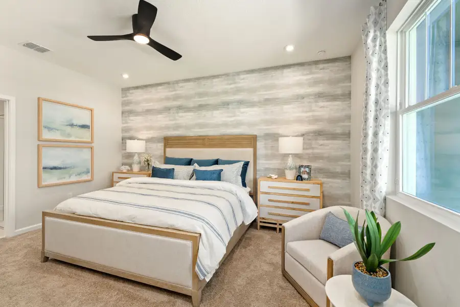 Furnished interior in a model home at Chickasaw Villas in Orlando (Image 4). Furnished interior in a model home at Chickasaw Villas in Orlando (Image 4).