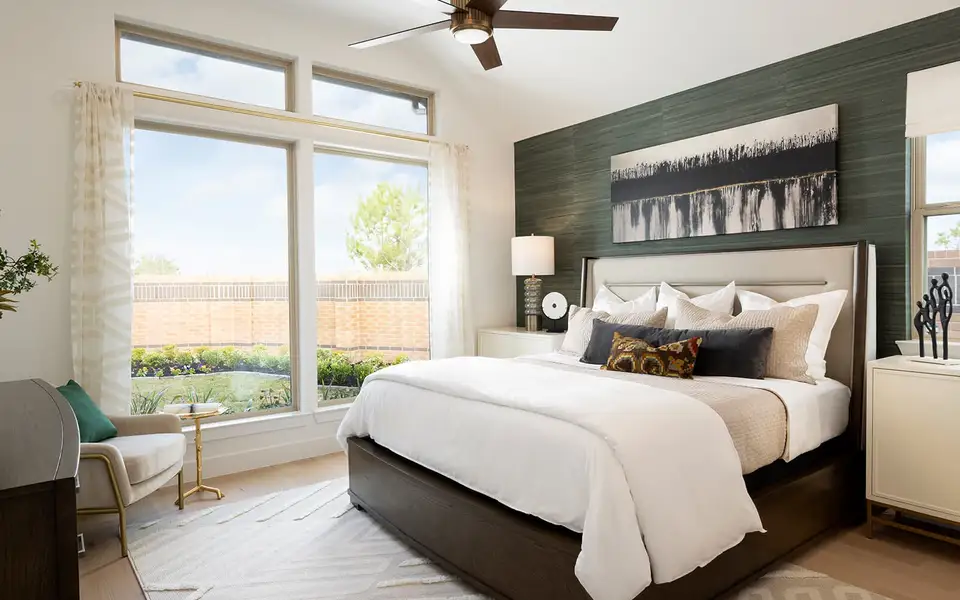 Furnished interior in a model home at 50' Traditional Homes at Elyson in Katy (Image 11).