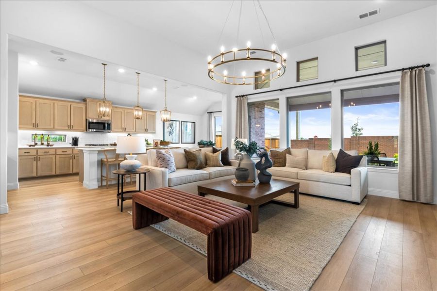 Furnished interior in a model home at River Ranch in Van Alstyne (Image 3).