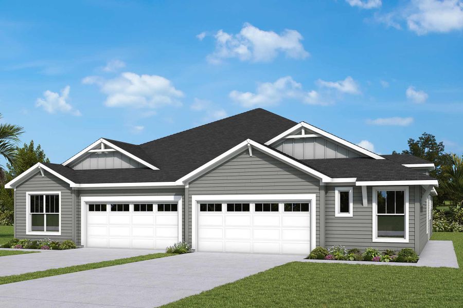 Front exterior of a home in the Westerly Park at Wildlight – Villa Collection community, located in Yulee, FL (Image 1). Front exterior of a home in the Westerly Park at Wildlight – Villa Collection community, located in Yulee, FL (Image 1).