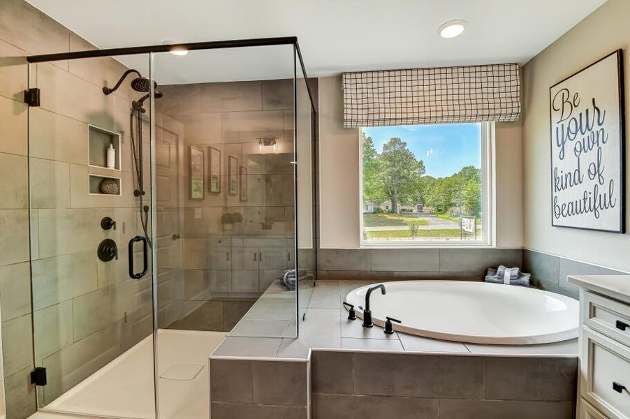 Furnished interior in a model home at Twin Creek Forsyth in Kernersville (Image 34).