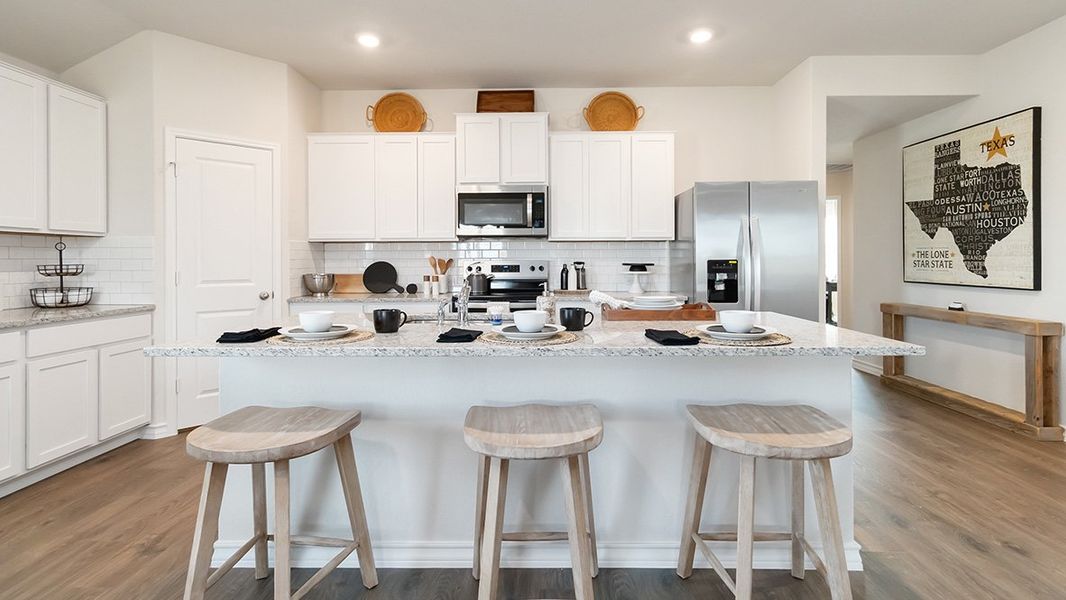 Furnished interior in a model home at High Garden in Comfort (Image 15).