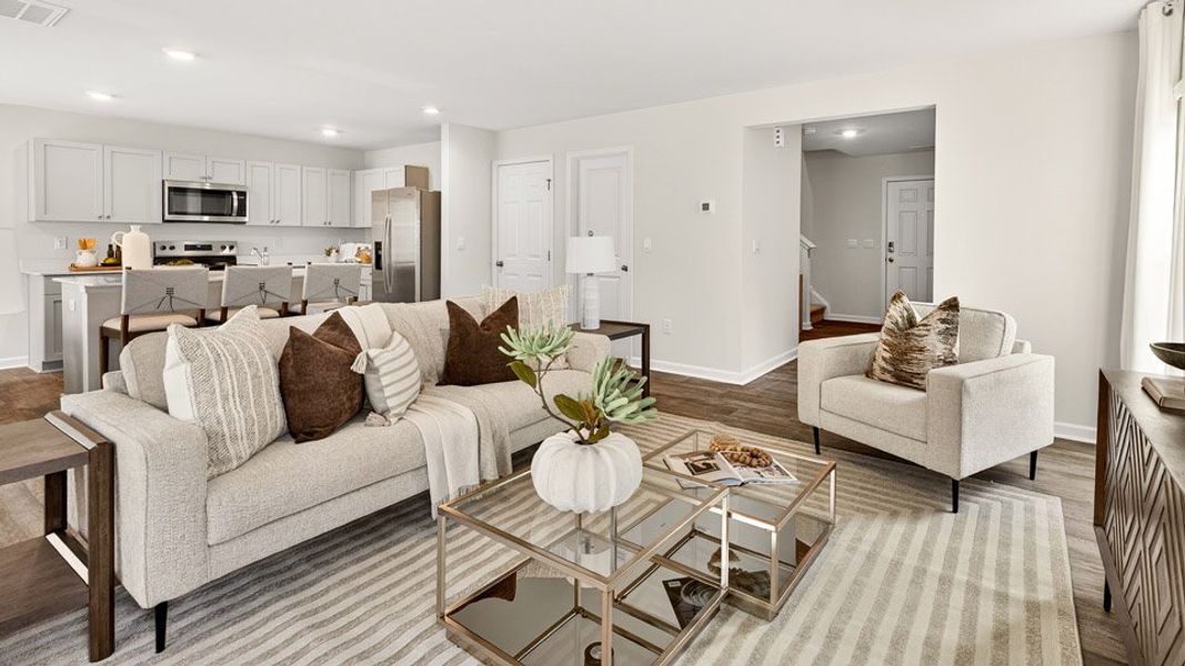 Furnished interior in a model home at Barwell Park in Raleigh (Image 7).