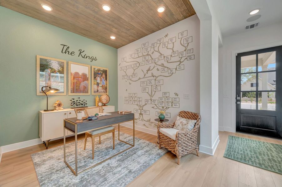 Furnished interior in a model home at Kissing Tree – Grove Series in San Marcos (Image 6).