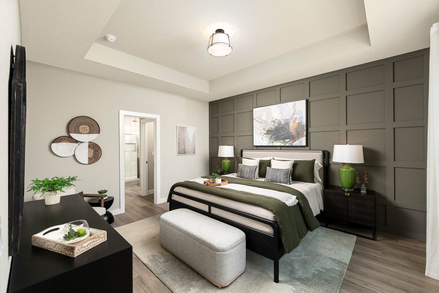 Furnished interior in a model home at Talley Fields in San Antonio (Image 29).