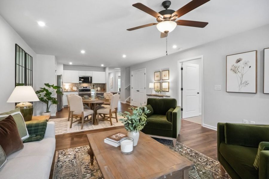 Furnished interior in a model home at Silver Leaf in Dawsonville (Image 14). Furnished interior in a model home at Silver Leaf in Dawsonville (Image 14).