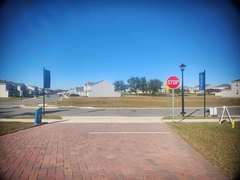 Charming neighborhood view in Bargrove Estates by Landsea Homes, Mount Dora, FL. Quiet streets and inviting community signs. Charming neighborhood view in Bargrove Estates by Landsea Homes, Mount Dora, FL. Quiet streets and inviting community signs.