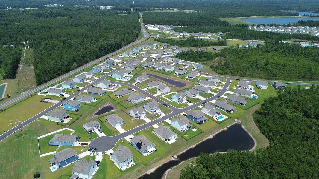 Aerial view of the Auberon Woods community in Conway, SC, showing layout and nearby surroundings (Image 14).