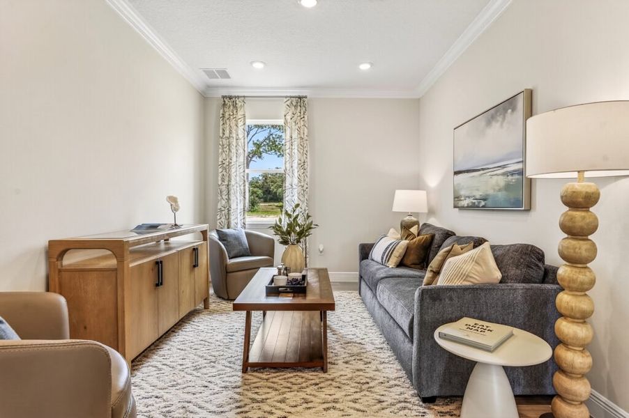 Furnished interior in a model home at Huntington Park in Titusville (Image 28).