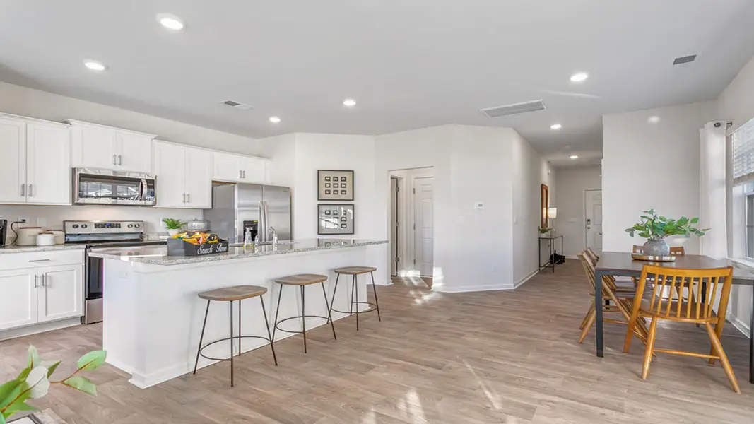 Furnished interior in a model home at The Townes at Brookhaven in Greensboro (Image 3).
