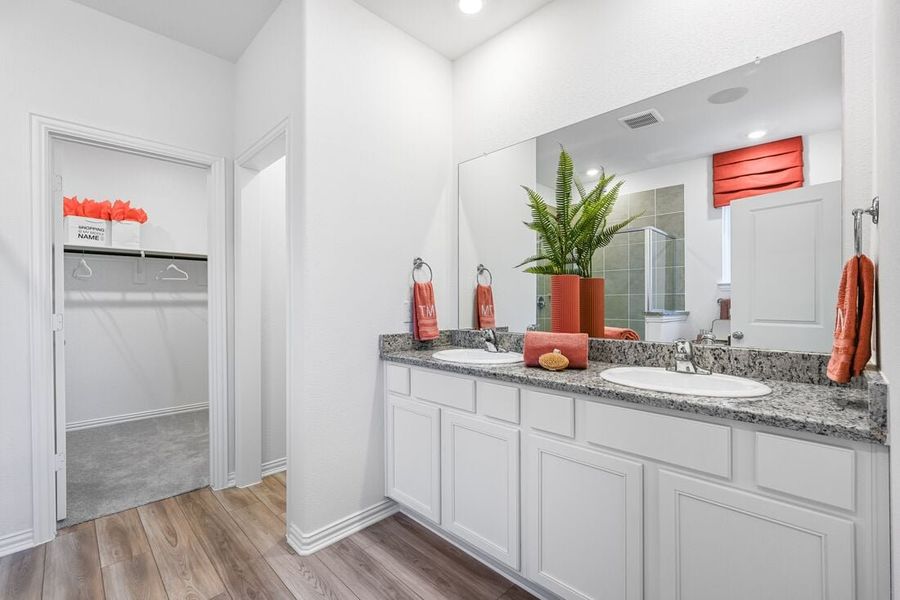 Furnished interior in a model home at River Ridge in Crandall (Image 122).