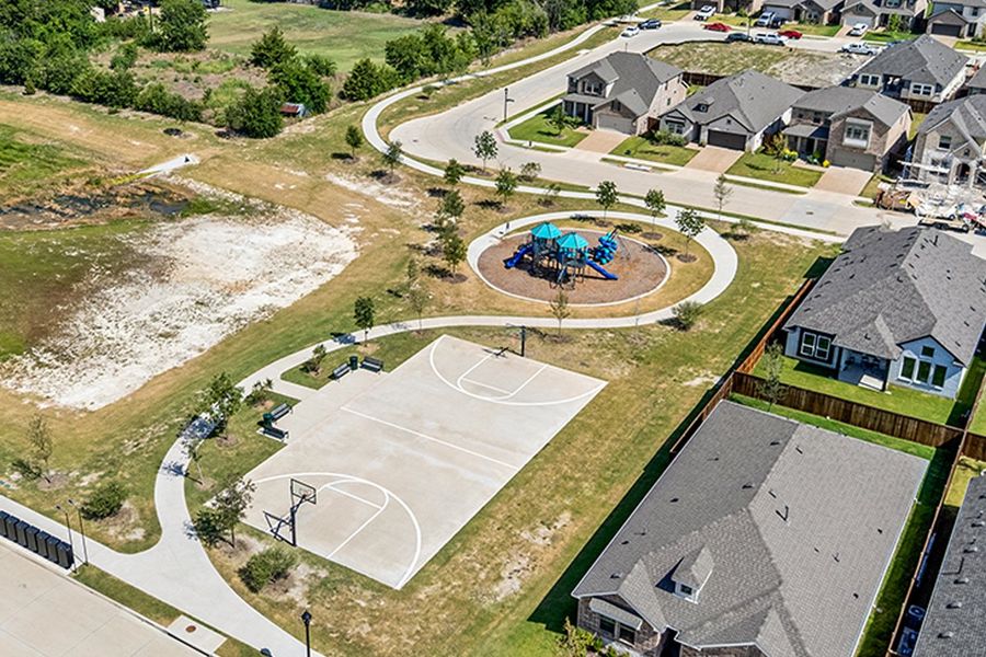 Aerial view of the Meadow Run community in Melissa, TX, showing layout and nearby surroundings (Image 12). Aerial view of the Meadow Run community in Melissa, TX, showing layout and nearby surroundings (Image 12).