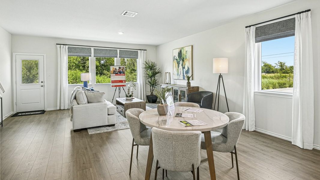 Furnished interior in a model home at Stonewood in Sulphur Springs (Image 38).