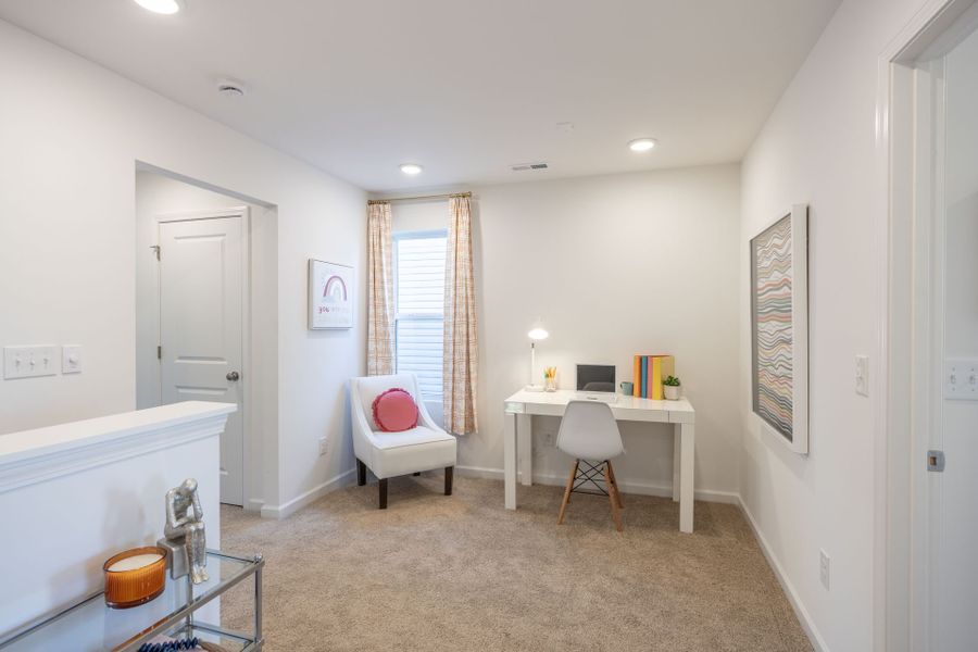 Furnished interior in a model home at Morgan Hills in Albemarle (Image 8).