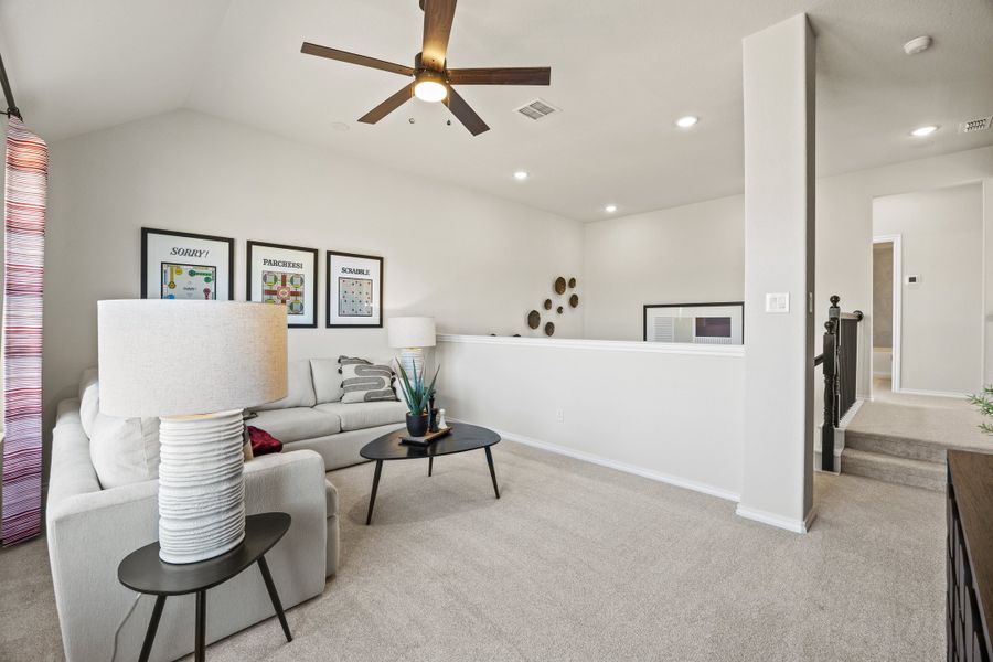 Furnished interior in a model home at El Dorado in Granbury (Image 23).