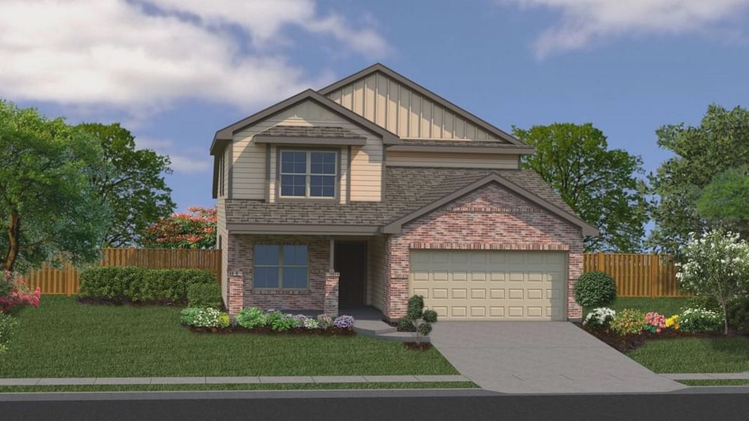 Front exterior of a home in the Buffalo Crossing community, located in Cibolo, TX (Image 5).