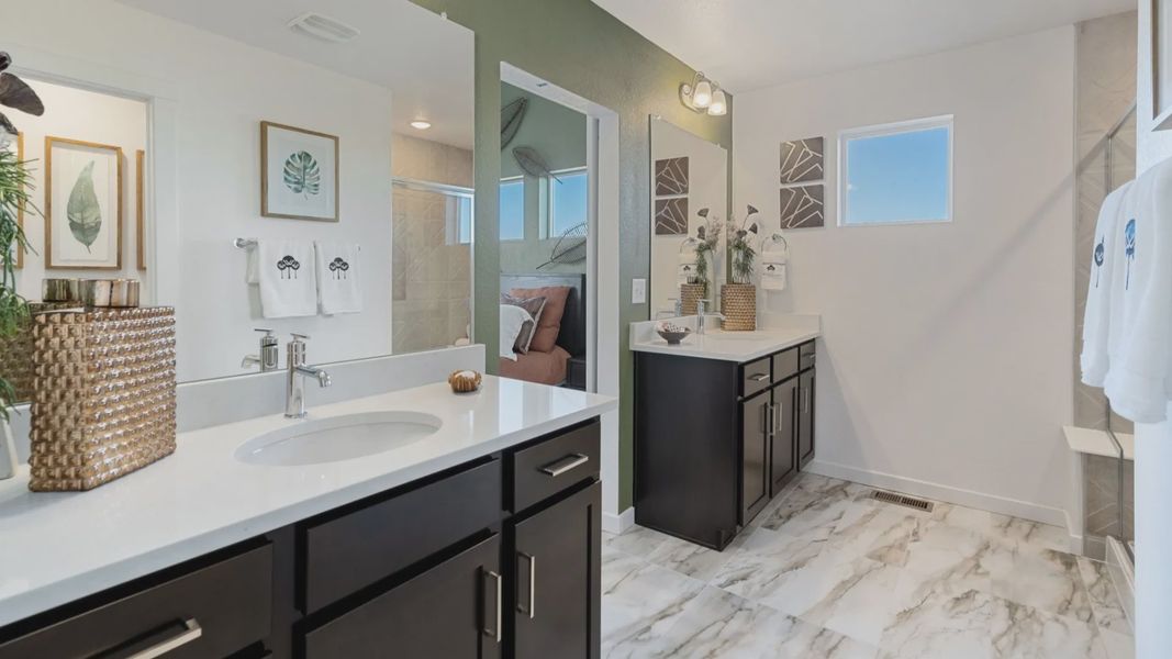 Furnished interior in a model home at Trailside on Harmony in Timnath (Image 16). Furnished interior in a model home at Trailside on Harmony in Timnath (Image 16).