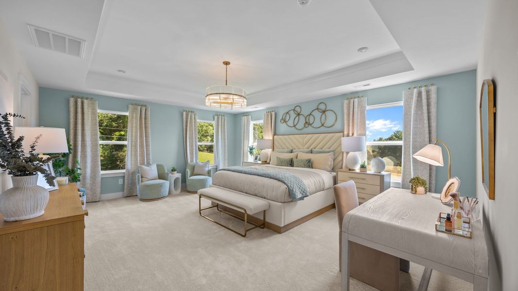 Furnished interior in a model home at Farms at Bellingham in Mooresville (Image 24).