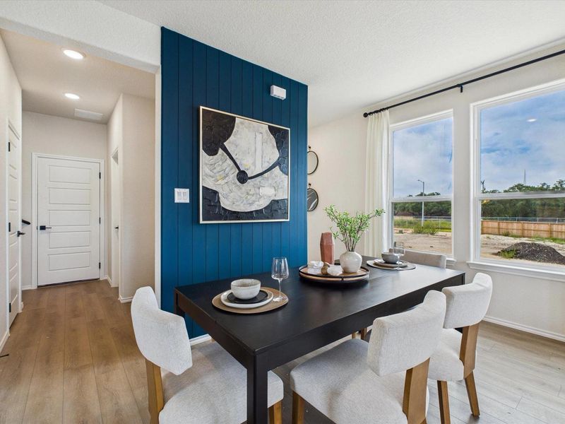 Furnished interior in a model home at Meadows at Oak Creek in San Antonio (Image 6). Furnished interior in a model home at Meadows at Oak Creek in San Antonio (Image 6).