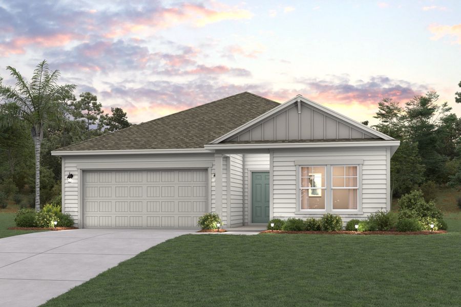 A house with a garage.