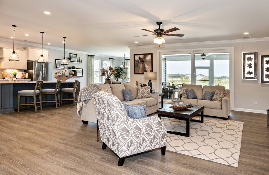 Furnished interior in a model home at The Gables in Moyock (Image 12).