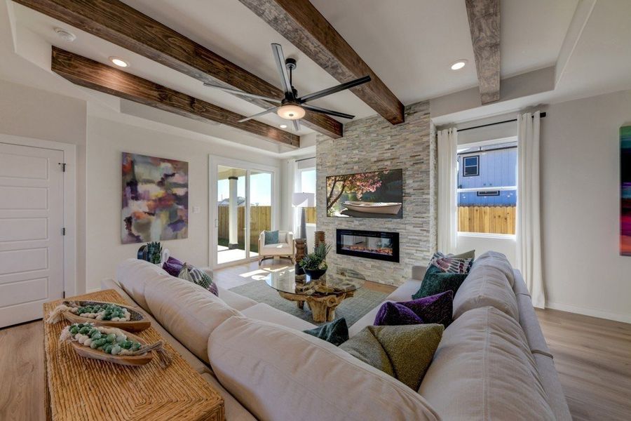 Furnished interior in a model home at Highland Ridge in New Braunfels (Image 6).