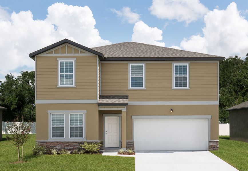 Front exterior of a home in the Oakfield Lakes community, located in Parrish, FL (Image 8). Front exterior of a home in the Oakfield Lakes community, located in Parrish, FL (Image 8).