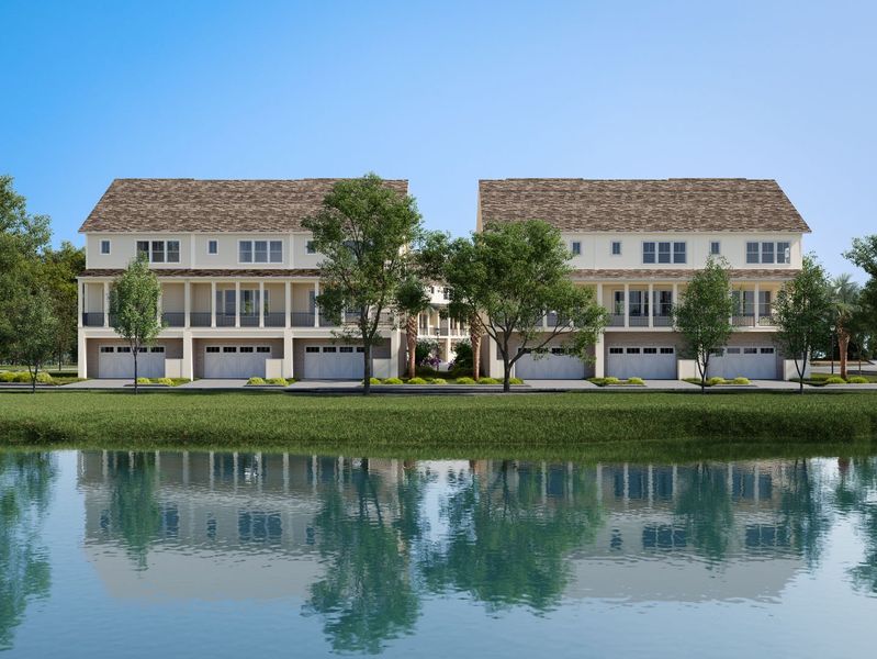 Thoughtfully crafted townhome exteriors inspired by the natural beauty of Daniel Island