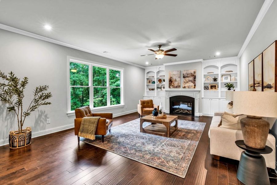 Furnished interior in a model home at The Estates at Hurricane Pointe in Douglasville (Image 6).