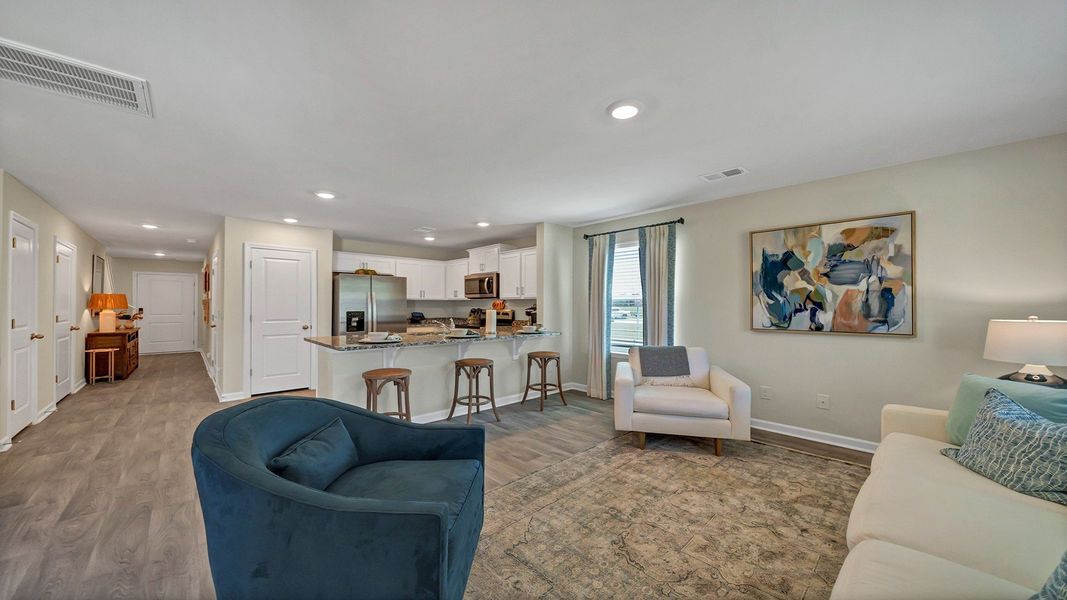 Furnished interior in a model home at Hunter's Branch Townhomes in Hopkins (Image 13).