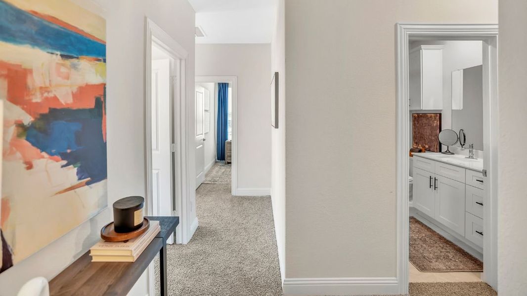 Furnished interior in a model home at The Avenue in Allen (Image 14).