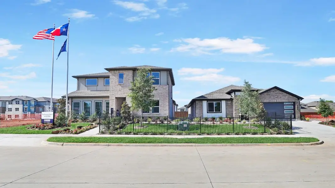Front exterior of a home in the The Preserve at Forum community, located in Grand Prairie, TX (Image 9). Front exterior of a home in the The Preserve at Forum community, located in Grand Prairie, TX (Image 9).