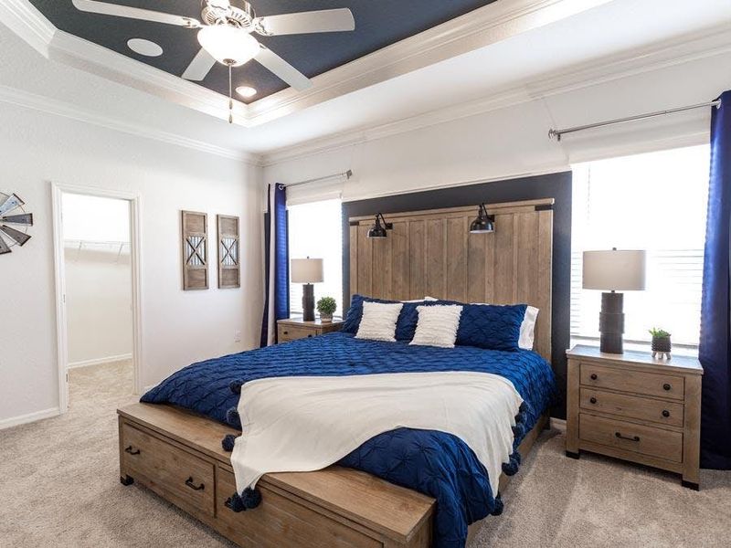 Enjoy rest and relaxation in your luxurious owner`s suite - Shelby home plan