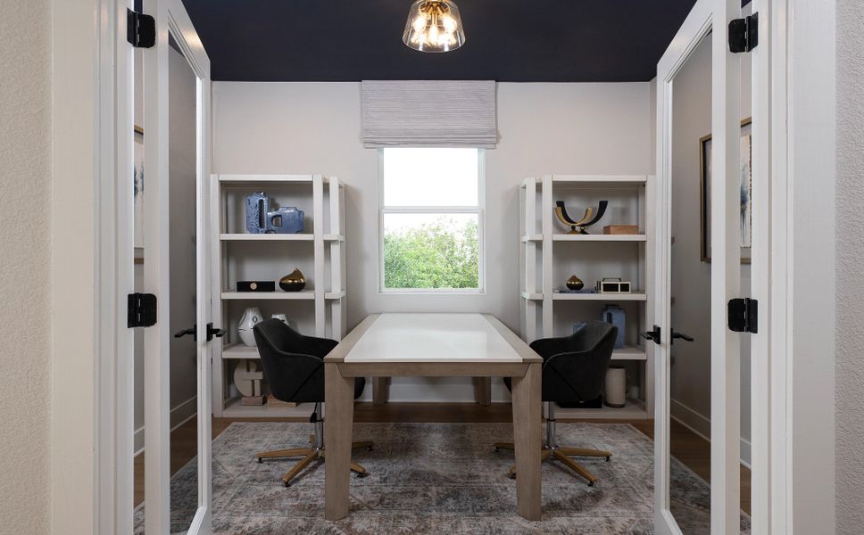 Furnished interior in a model home at Cannon Ranch in Dripping Springs (Image 5).