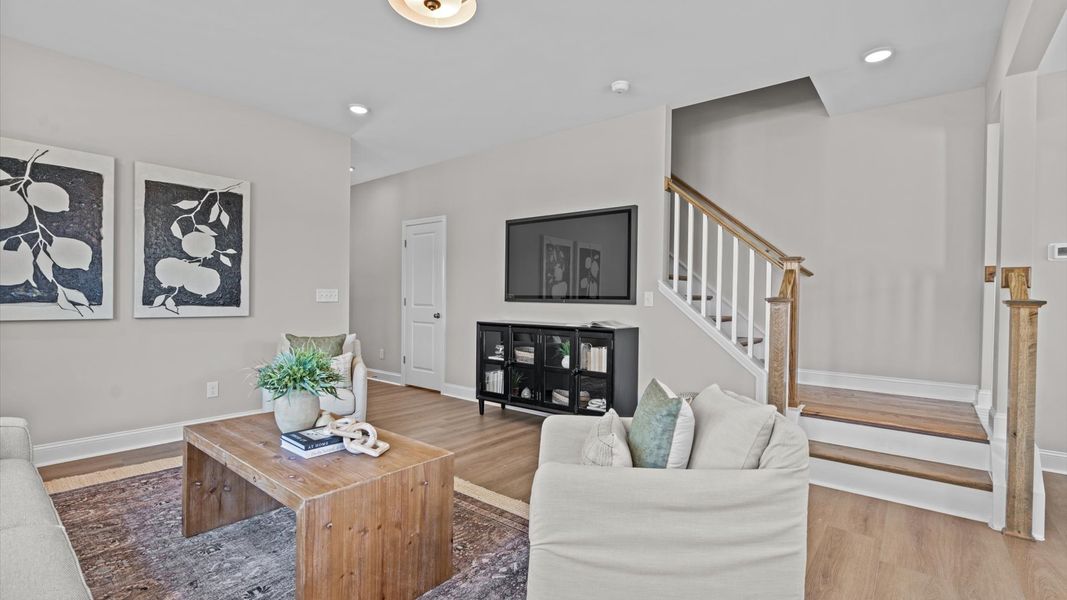 Furnished interior in a model home at Essex Townes in Franklinton (Image 12).