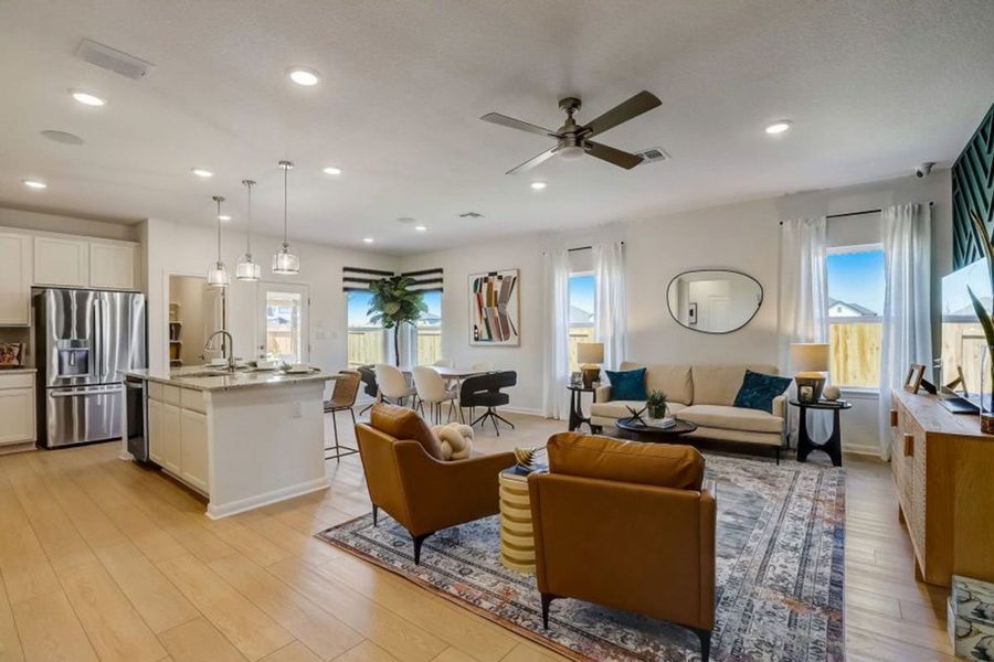 Furnished interior in a model home at Village at Three Oaks in Seguin (Image 22).