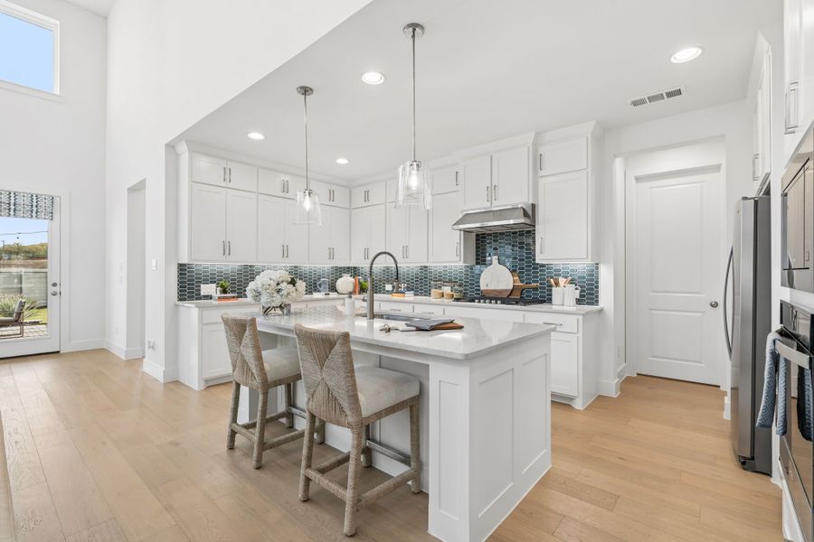 Furnished interior in a model home at Landmark in Denton (Image 24).