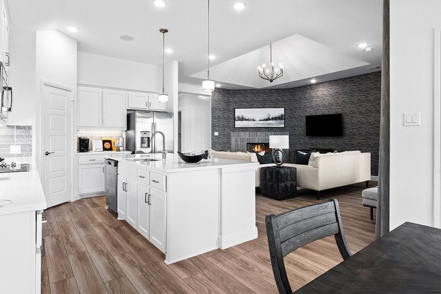 Furnished interior in a model home at Keeneland in Aubrey (Image 10). Furnished interior in a model home at Keeneland in Aubrey (Image 10).