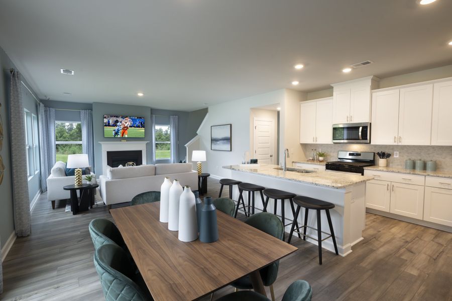 Furnished interior in a model home at Vickery Station in Woodruff (Image 5).