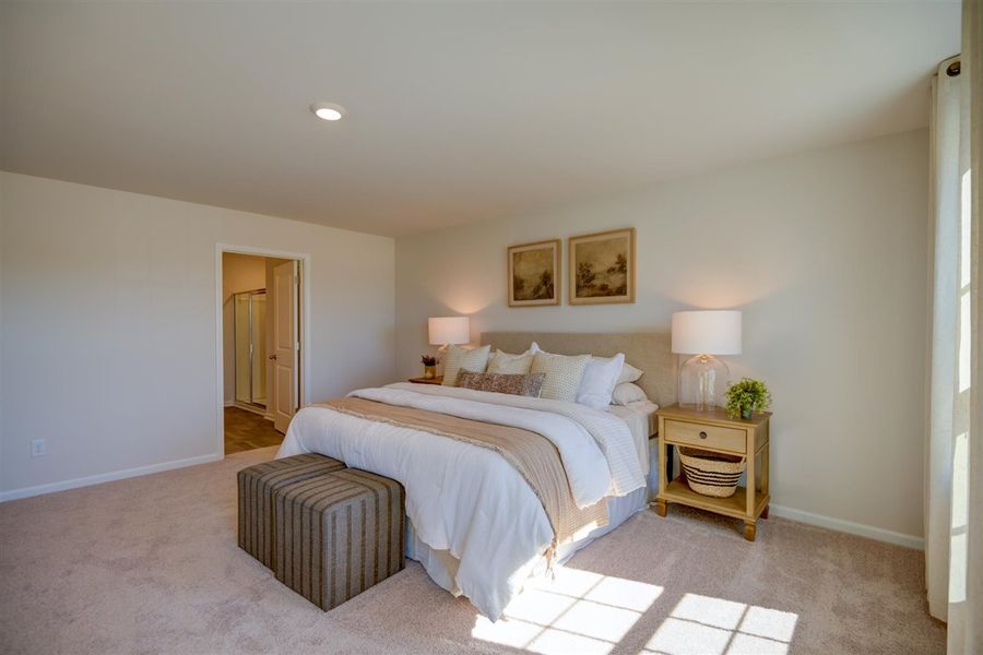 Furnished interior in a model home at Corinth Village in Greensboro (Image 10).